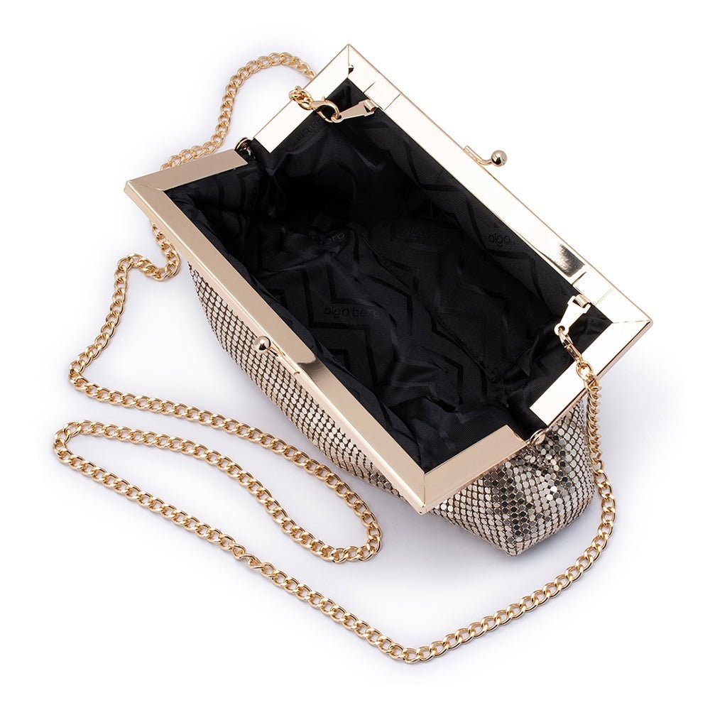 Olga Berg “Zara” Gold Metal Mesh Clutch Bag - EXCELLENT condition! - Picture 3 of 11
